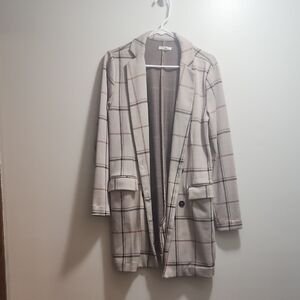 Maurices Beige Plaid Blazer